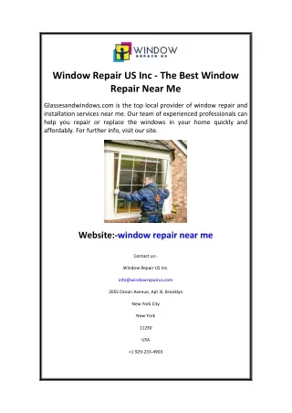 Window Repair US Inc The Best Window Repair Near Me