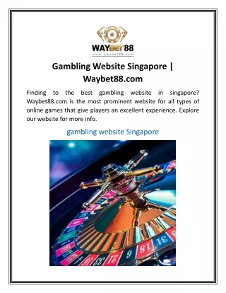 Gambling Website Singapore Waybet88 (1)