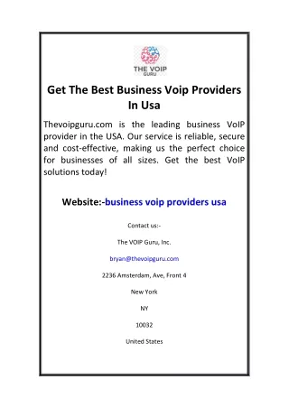 Get The Best Business Voip Providers In Usa