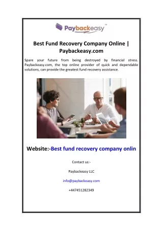 Best Fund Recovery Company Online Paybackeasy.com