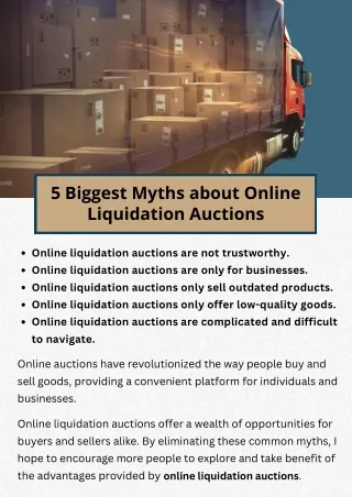 5 Biggest Myths about Online Liquidation Auctions