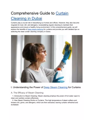 Comprehensive Guide to Curtain Cleaning in Dubai