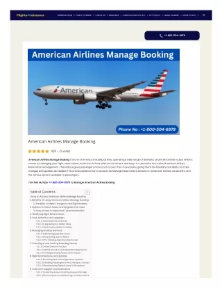 American Airlines Manage Booking