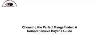 Choosing the Perfect RangeFinder A Comprehensive Buyer’s Guide