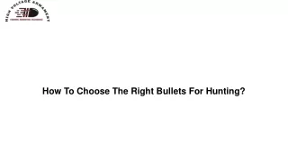 How To Choose The Right Bullets For Hunting