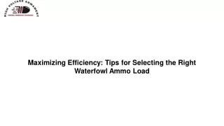 Maximizing Efficiency Tips for Selecting the Right Waterfowl Ammo Load