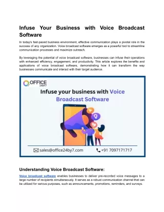 Infuse Your Business with Voice Broadcast Software