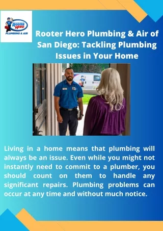 Rooter Hero Plumbing & Air of San Diego Tackling Plumbing Issues in Your Home
