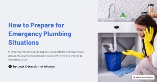 How to Prepare for Emergency Plumbing Situations