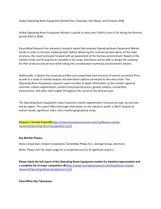 Operating Room Equipment Market