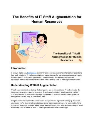 The Benefits of IT Staff Augmentation for Human Resources