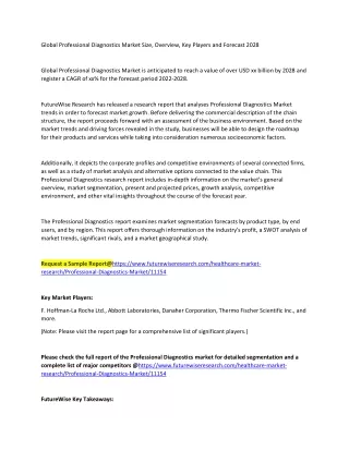 Professional Diagnostics Market