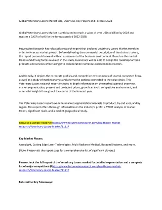 Veterinary Lasers Market