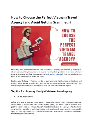 How to Choose the Perfect Vietnam Travel Agency?