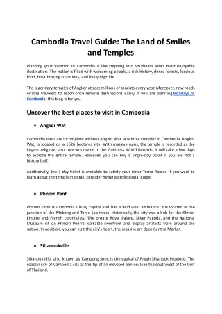 Cambodia Travel Guide_ The Land of Smiles and Temples