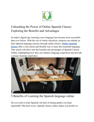 Online Spanish classes