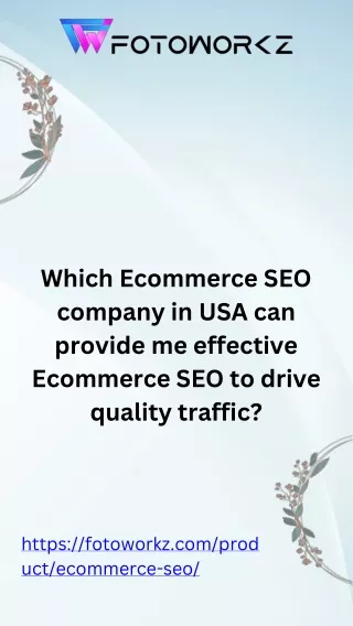 Which Ecommerce SEO company in USA can provide me effective Ecommerce SEO to drive quality traffic