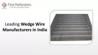 Leading Wedge Wire Manufacturers in India