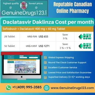 Daclatasvir Daklinza Cost per month