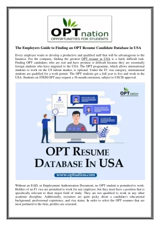 Best OPT Resumes in USA