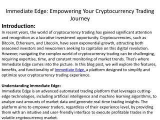 Immediate Edge Empowering Your Cryptocurrency Trading Journey