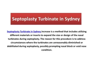 Septoplasty Turbinate in Sydney