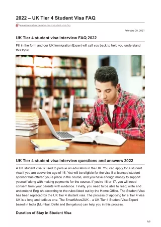 2022 UK Tier 4 Student Visa FAQ