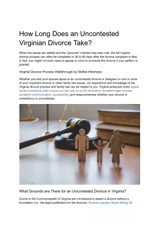 How Long Does an Uncontested Virginian Divorce Take