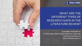 What are the different types of research gaps in the literature review