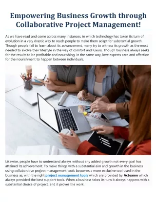 Empowering Business Growth through Collaborative Project Management!