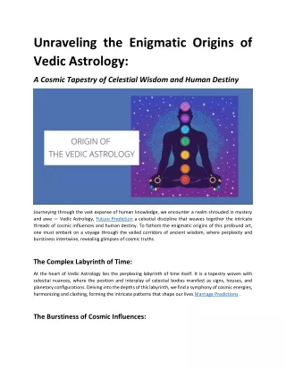 Unraveling the Enigmatic Origins of Vedic Astrology