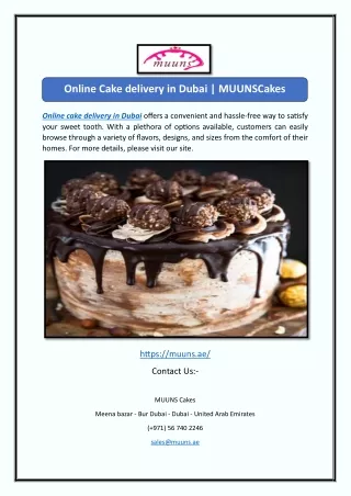 Online Cake delivery in Dubai