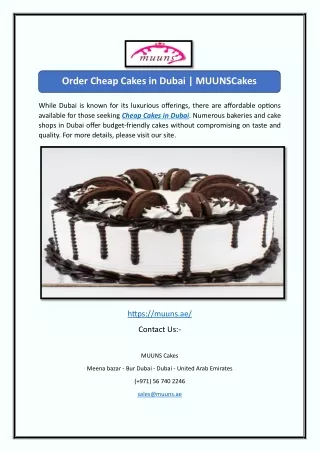 Order Cheap Cakes in Dubai