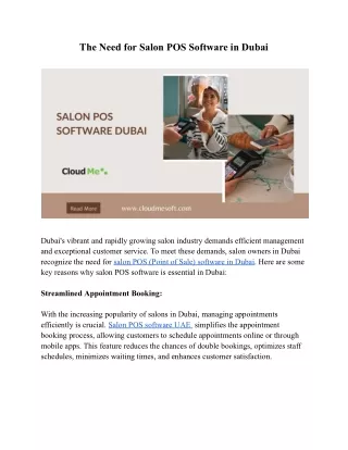 The Need for Salon POS Software in Dubai