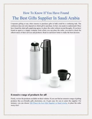 How To Know If You Have Found The Best Gifts Supplier In Saudi Arabia