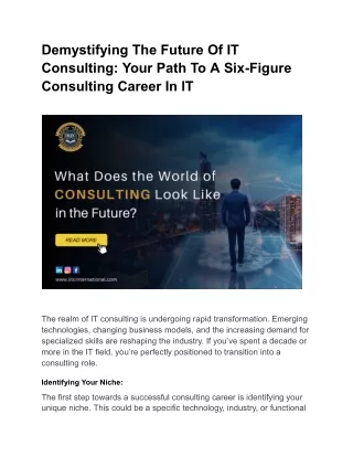 Demystifying The Future Of IT Consulting_ Your Path To A Six-Figure Consulting Career In IT
