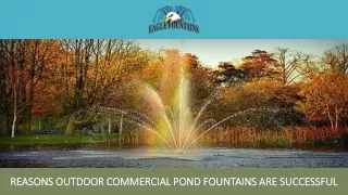 Reasons Outdoor Commercial Pond Fountains Are Successful