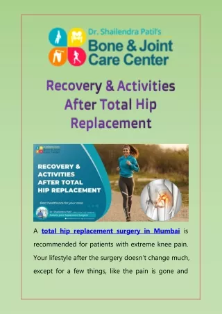 Recovery & Activities After Total Hip Replacement