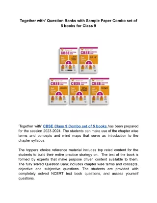 ‘Together with’ CBSE Class 9 Combo set of 5 books for the session 2023-2024