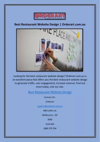 Best Restaurant Website Design | Orderart.com.au