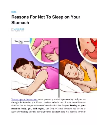 Reasons For Not To Sleep on Your Stomach
