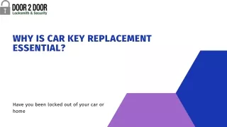 Why Is Car Key Replacement Essential