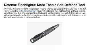 Defense Flashlights_ More Than a Self-Defense Tool