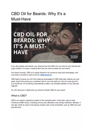 CBD Oil for Beards_ Why It's a Must-Have