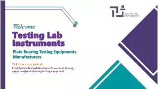 Plate Bearing Testing Equipments Manufacturers