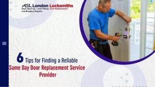 6 Tips for Finding a Reliable Same Day Door Replacement Service Provider