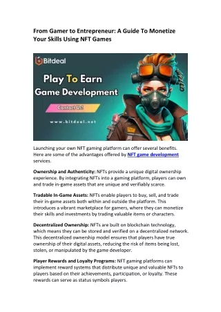 NFT Gaming Platform Development Company