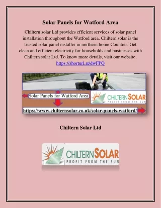 Solar Panels for Watford Area, chilternsolar