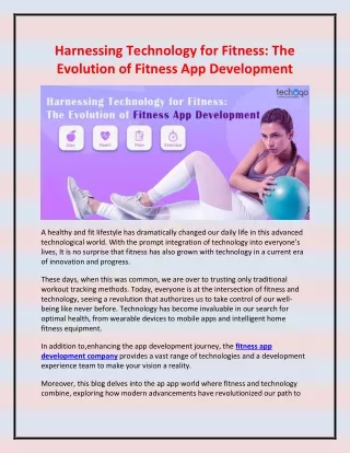 Harnessing Technology for Fitness The Evolution of Fitness App Development