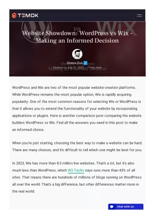 Website Showdown: WordPress vs Wix – Making an Informed Decision